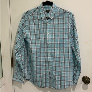 Essentials MO long sleeve shirt white and blue and white S plaid